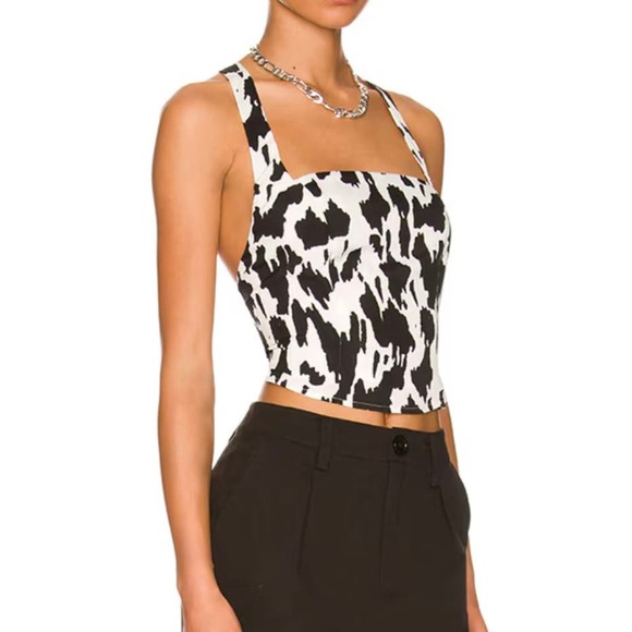 superdown Tops - Superdown Robyn Strappy Back Top - Revolve - Black & White - Size S